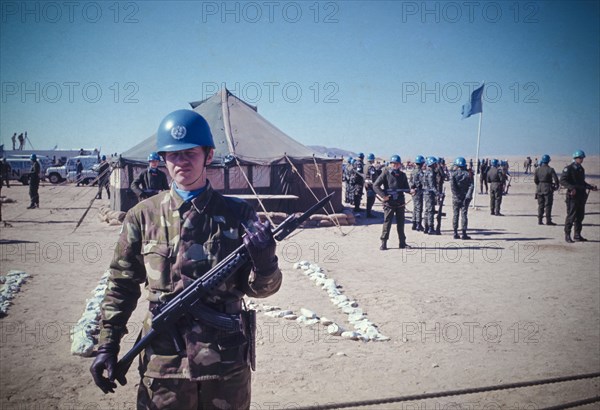 Onu soldier, lebanon refugee camp, 70's