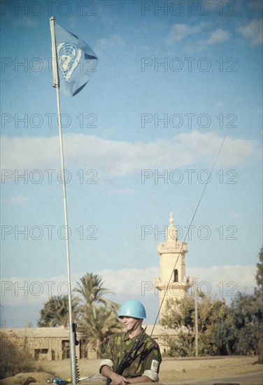 Onu soldier, lebanon refugee camp, 70's