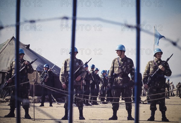 Onu soldier, lebanon refugee camp, 70's