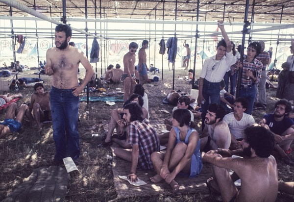 Young people at pop music festival, 70's