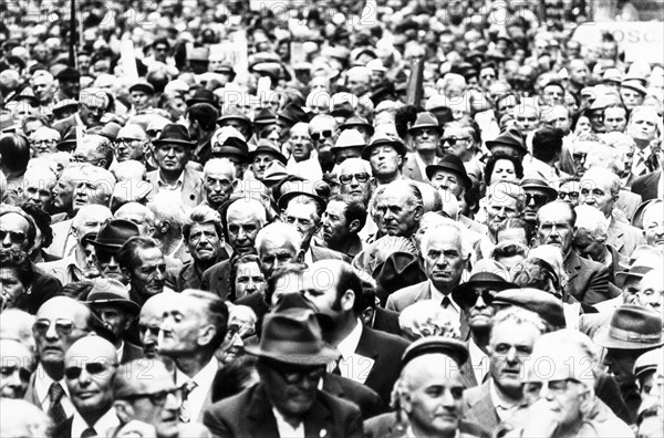 People during a demonstration, 70's