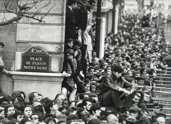 People at charles de gaulle's funeral, colombey-les-deux-eglises, france, 1970