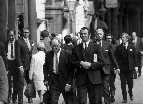 Businessmen in the city, london, uk, 70's