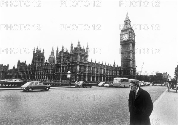 Uk, london, house of parliament, big ben and westminster, 70's