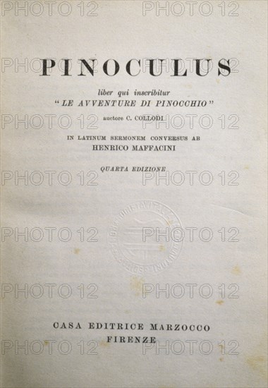 Pinoculus, The Adventures of Pinocchio by Carlo Collodi translated into Latin by enrico maffacini, 1951