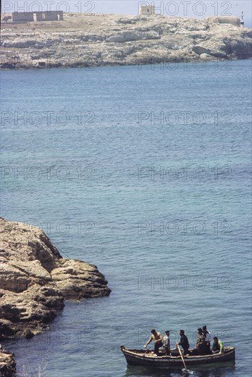 Fishermen on boat, lampedusa, italy