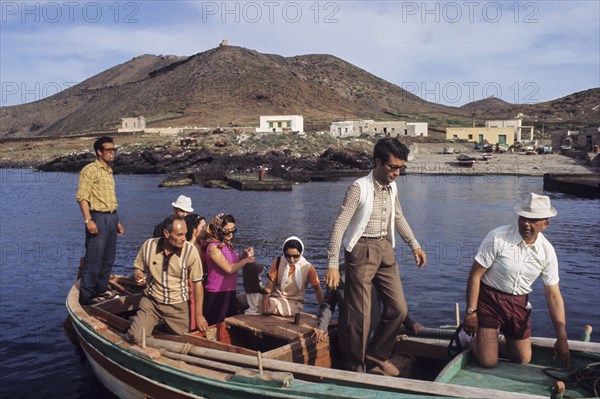 Tourists, linosa, italy