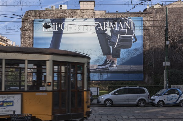 Emporio Armani advertising, via cusani, milan