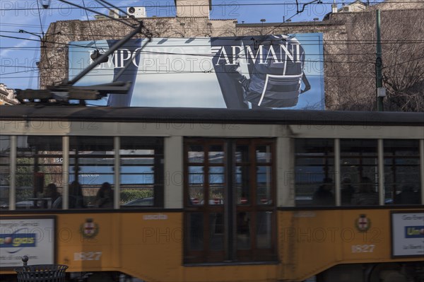 Emporio Armani advertising, via cusani, milan