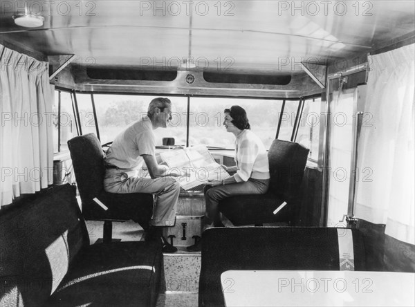 A couple in a motorhome, 1957