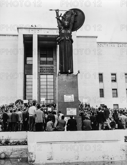 Clashes after the killing of the student paolo rossi, rome, 1966