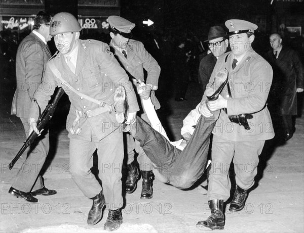 Violent clashes at the University of Rome, 1968