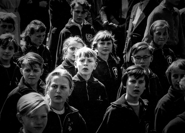 Parade on May 1, marx engels platz, east berlin, germany