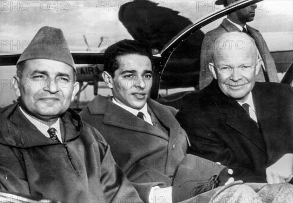 Dwight eisenhower, king mohamed V, prince moulay abdallah, washington,1957