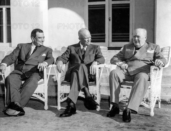 Joseph laniel, dwight eisenhower, winston churchill, 1953