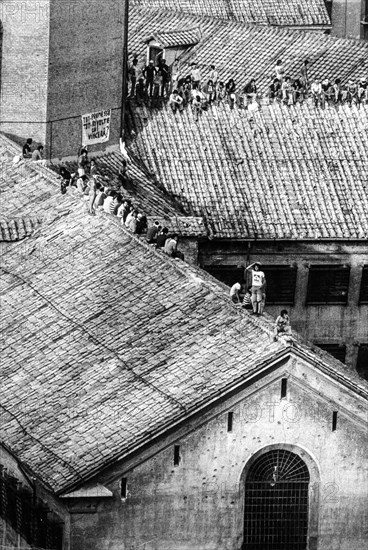 Detained in revolt, regina coeli prison, Rome 1973