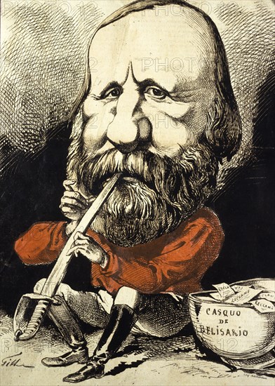 Cover illustration of La Lune magazine featuring Giuseppe Garibaldi 1807-82