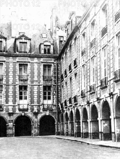 Place des vosges where victor hugo lived, paris, 1960s