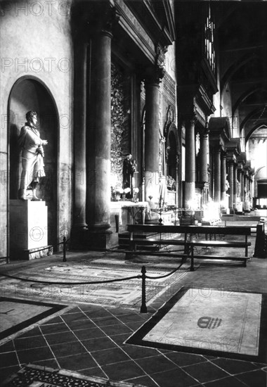 Tomb and monument of ugo foscolo, basilica of santa croce, florence, 1960s