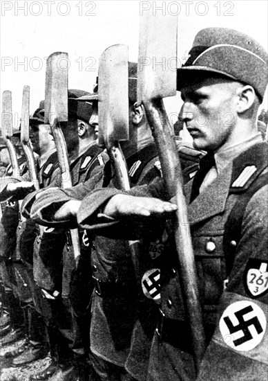 Nazi soldiers of the German Labor Front, 1936