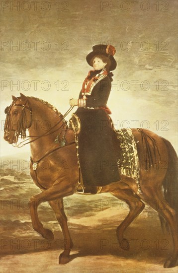 Queen maria luisa on horseback, francisco goya, 1799