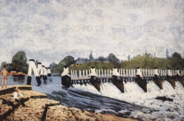 Molesey weir, hampton court, alfred sisley, 1874