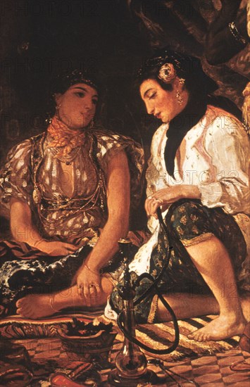 Femmes d‚ÄövÑv¥alger dans leur appartement, detail, eugene delacroix, 1834