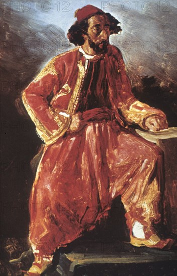 Le turc assis, eugene delacroix, 1827