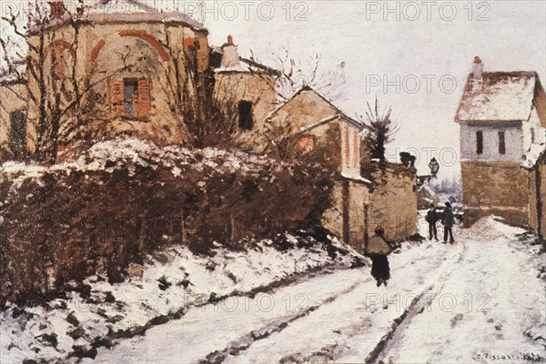 The road to versailles at louveciennes, camille pissarro, 1869