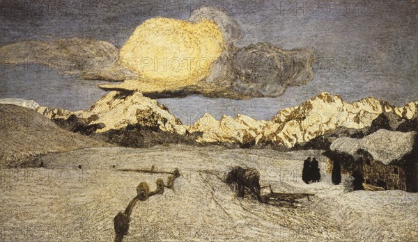 Trittico delle alpi, morte, giovanni segantini, 1898-99