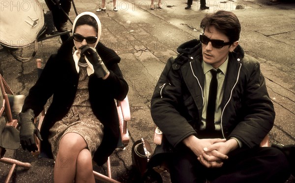 Alain delon with wife natalie, 60s