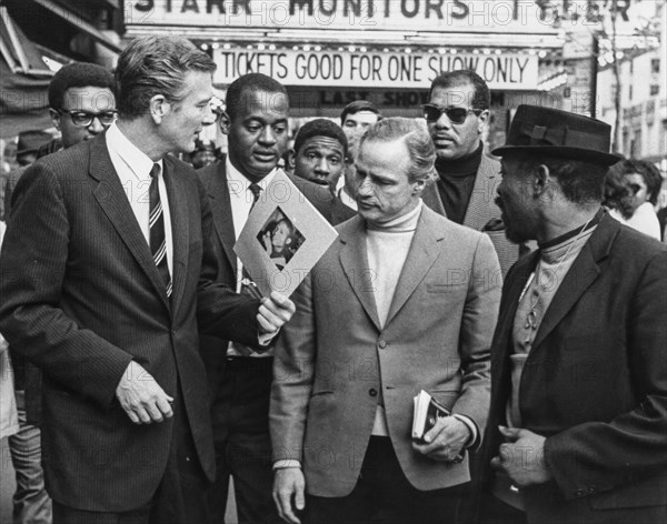 Marlon brando, john vliet lindsay, harlem, new york, 1968