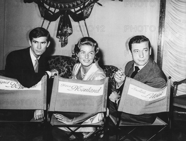 Anthony perkins, ingrid bergman, yves montand, george V hotel, paris 1960