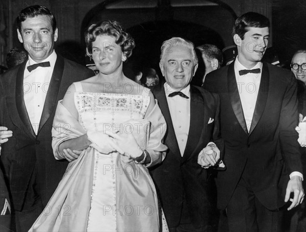 Yves montand, ingrid bergman, anatole litvak, anthony perkins, cannes film festival 1961