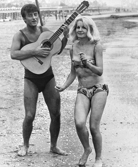 Tony renis, carroll baker, lido di venezia, 60s