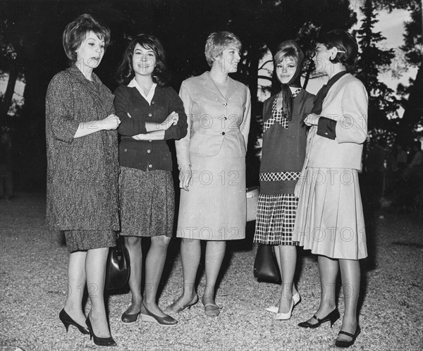 Tina gloriani, franca bettoja, didi perego, cristina gaioni, valeria moriconi, rome 1962