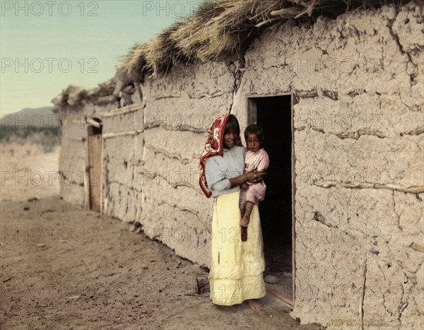 Papago Woman Holding Child