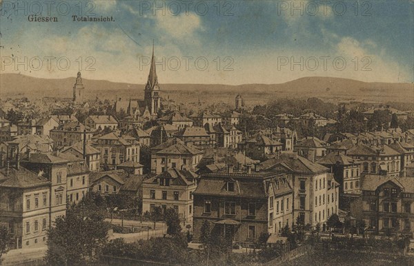 Giessen, Hesse, Germany, view from c. 1910, digital reproduction of a public domain postcard.