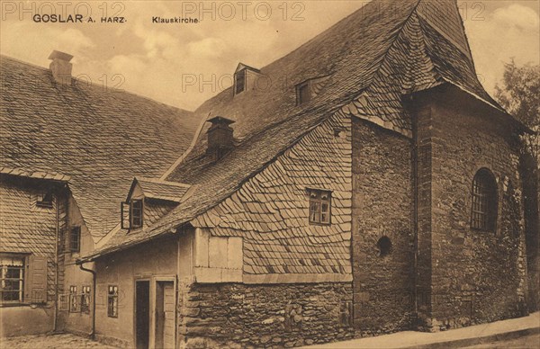 church Klauskirche in Goslar, Lower Saxony, Germany, view from ca 1910, digital reproduction of a public domain postcard.
