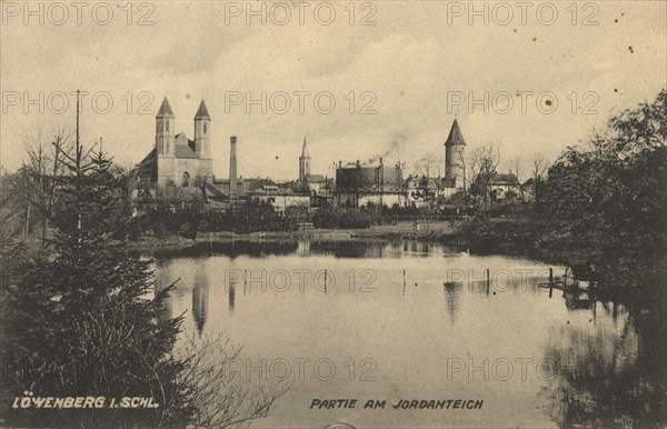 Löwenberg in Silesia, Germany, today Lwowek Slaski, town of the Lower Silesian Voivodeship in Poland, view from ca 1910, digital reproduction of a public domain postcard.