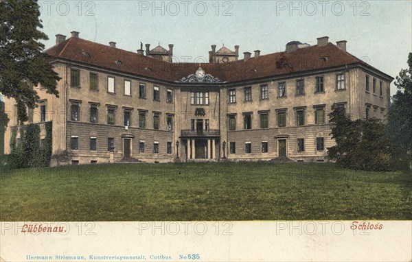 Lübbenau, county Oberspreewald-Lausitz in Brandenburg, Germany, view from c. 1910, digital reproduction of a public domain postcard.
