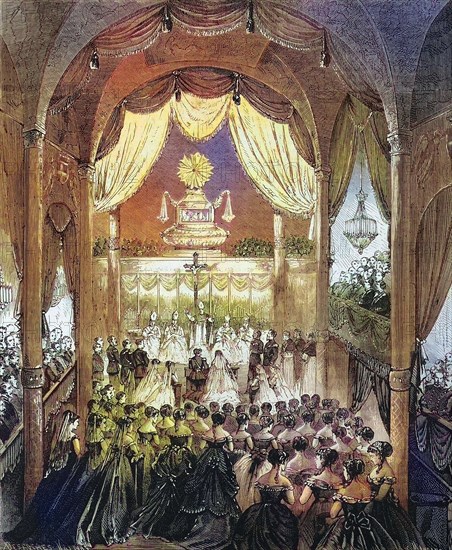 The marriage of Umberto I and his cousin Margarethe on 22 April 1868 in Turin Cathedral
