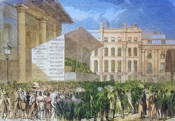 Election campaign at the general election in London around 1869