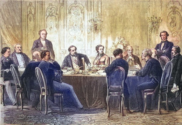 a meeting of ministers at the Palais de Fontainebleau