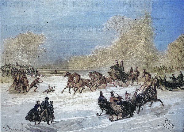 Sleigh rides in Bois de Boulogne