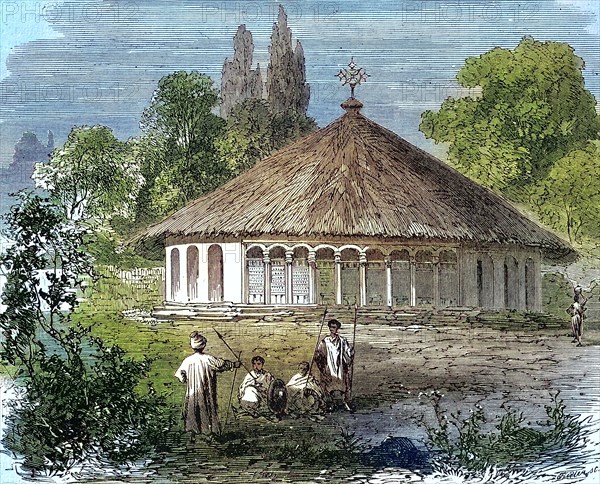 the round church in Schelikut in Abyssinia