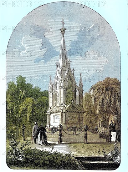 Monument in the arboretum to the Hanoverians killed in the Battle of Langensalza on June 27