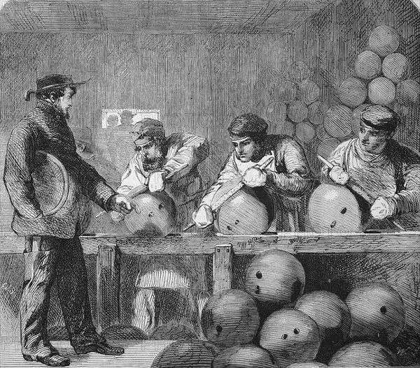 The manufacture of bombs at the Woolwich Arsenal