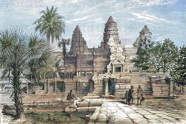 The Buddhist temple of Angkor Wat in 1868