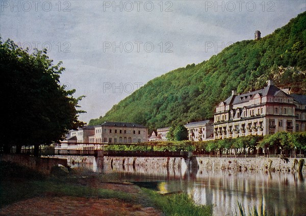 Bad Ems an der Lahn in 1910, Rhineland-Palatinate, Germany, photograph, digitally restored reproduction of an original artwork from the early 20th century, exact original date unknown.